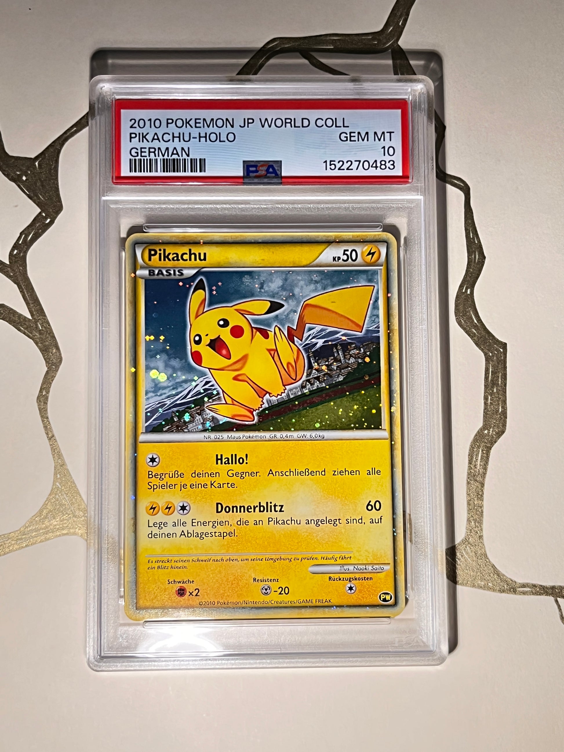 Pikachu Holo PW Promo Allemand — carte Pokémon japonaise gradée PSA 10